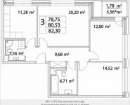 3-комнатная квартира площадью 80.5 кв.м, Лазоревый пр., 3 | цена 20 143 708 руб. | www.metrprice.ru