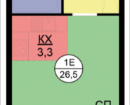 1-комнатная квартира площадью 26.5 кв.м, Бачуринская, корп.3 | цена 3 275 400 руб. | www.metrprice.ru