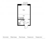 1-комнатная квартира площадью 21.8 кв.м, Боровское ш, 2Ак3 | цена 4 946 420 руб. | www.metrprice.ru