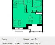1-комнатная квартира площадью 56.4 кв.м, Лесная ул, 2 | цена 7 167 312 руб. | www.metrprice.ru