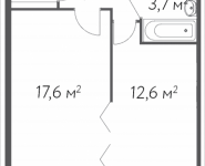 1-комнатная квартира площадью 40.5 кв.м, Вешняковская | цена 6 601 500 руб. | www.metrprice.ru