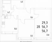 2-комнатная квартира площадью 56.7 кв.м, Строителей ул. | цена 3 118 500 руб. | www.metrprice.ru