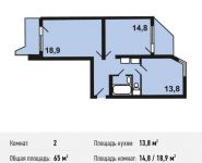 2-комнатная квартира площадью 65 кв.м, Некрасовка п, Покровская ул, 16 | цена 6 669 000 руб. | www.metrprice.ru
