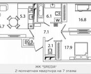 2-комнатная квартира площадью 71.8 кв.м, Рязанский проспект, 2, корп.M6 | цена 10 351 693 руб. | www.metrprice.ru