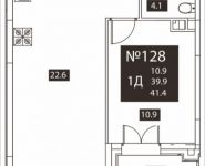 1-комнатная квартира площадью 41.4 кв.м, Ивановская улица, 19/21 | цена 14 904 000 руб. | www.metrprice.ru