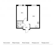 1-комнатная квартира площадью 43.1 кв.м,  | цена 4 189 320 руб. | www.metrprice.ru