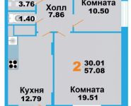 2-комнатная квартира площадью 57.08 кв.м, переулок Рупасовский 2-й, д.2к2 | цена 4 700 000 руб. | www.metrprice.ru