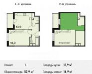 1-комнатная квартира площадью 57.9 кв.м, Сигнальный проезд, 3 | цена 10 532 010 руб. | www.metrprice.ru