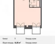 1-комнатная квартира площадью 44.8 кв.м, Люсиновский 3-й пер., 1 | цена 17 500 000 руб. | www.metrprice.ru
