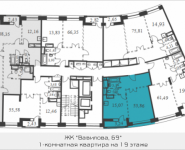 1-комнатная квартира площадью 53.86 кв.м, Вавилова, 69 | цена 14 780 584 руб. | www.metrprice.ru