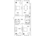 3-комнатная квартира площадью 87.4 кв.м, Рязанский проспект, д.2Б | цена 14 197 693 руб. | www.metrprice.ru
