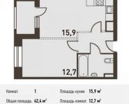 1-комнатная квартира площадью 42.4 кв.м, Головинское ш., 5 | цена 8 225 600 руб. | www.metrprice.ru