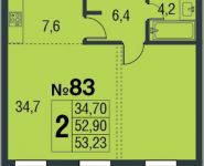 2-комнатная квартира площадью 53 кв.м, Павелецкая набережная, 8с19 | цена 10 539 540 руб. | www.metrprice.ru