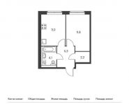 1-комнатная квартира площадью 34.4 кв.м, Ясеневая ул, 14 | цена 5 717 280 руб. | www.metrprice.ru
