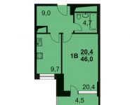 1-комнатная квартира площадью 46 кв.м, улица 1-й Ударной Армии, 95 | цена 2 656 200 руб. | www.metrprice.ru
