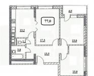 3-комнатная квартира площадью 77 кв.м, пр-кт Будённого, д. 51к7 | цена 15 461 329 руб. | www.metrprice.ru