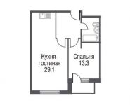 1-комнатная квартира площадью 56.2 кв.м, улица Некрасова, 8 | цена 8 132 140 руб. | www.metrprice.ru