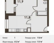 1-комнатная квартира площадью 41.5 кв.м, Головинское ш., 5 | цена 8 092 500 руб. | www.metrprice.ru