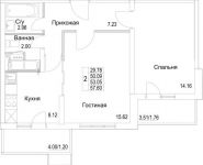 2-комнатная квартира площадью 57.6 кв.м, улица Муравская 2-я, д.25 | цена 6 293 558 руб. | www.metrprice.ru