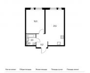 1-комнатная квартира площадью 45.2 кв.м,  | цена 4 190 040 руб. | www.metrprice.ru