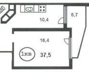 1-комнатная квартира площадью 44.2 кв.м, Твардовского ул., 42 | цена 2 850 000 руб. | www.metrprice.ru