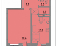 1-комнатная квартира площадью 55.1 кв.м, Ленинский проспект, 20 | цена 5 730 400 руб. | www.metrprice.ru