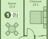 1-комнатная квартира площадью 38 кв.м, Апрелевская ул., 78 | цена 2 999 000 руб. | www.metrprice.ru