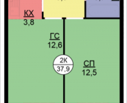 2-комнатная квартира площадью 37.9 кв.м, Бачуринская, корп.3 | цена 4 434 300 руб. | www.metrprice.ru