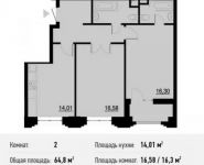 2-комнатная квартира площадью 64.8 кв.м, Берзарина ул., 28 | цена 12 377 902 руб. | www.metrprice.ru