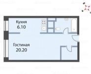 1-комнатная квартира площадью 32.3 кв.м, Новое шоссе, 96 | цена 2 627 999 руб. | www.metrprice.ru