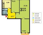 3-комнатная квартира площадью 10 кв.м, 4-й мкр (Зеленоград), К403 | цена 7 550 000 руб. | www.metrprice.ru