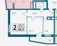 2-комнатная квартира площадью 66.3 кв.м, Хлебозаводская улица, 20 | цена 3 850 000 руб. | www.metrprice.ru