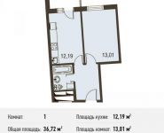 1-комнатная квартира площадью 0 кв.м, Вельяминовская ул. | цена 2 195 856 руб. | www.metrprice.ru