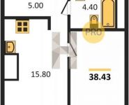 1-комнатная квартира площадью 38.4 кв.м, Заречная ул., 4БС2 | цена 8 138 000 руб. | www.metrprice.ru