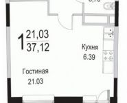 1-комнатная квартира площадью 37.1 кв.м, Барышевская Роща ул. | цена 3 391 520 руб. | www.metrprice.ru