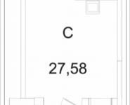 1-комнатная квартира площадью 27.58 кв.м, Ясная, 8, корп.6 | цена 2 445 765 руб. | www.metrprice.ru