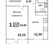 1-комнатная квартира площадью 45 кв.м, Народная ул., 23 | цена 3 413 652 руб. | www.metrprice.ru