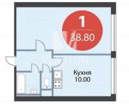 1-комнатная квартира площадью 38.8 кв.м, Россошанская улица, 5к1 | цена 6 747 310 руб. | www.metrprice.ru