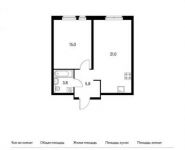 1-комнатная квартира площадью 45.7 кв.м, Ленинский проспект, 20 | цена 5 342 330 руб. | www.metrprice.ru