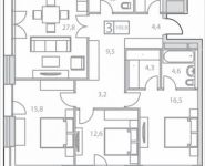 3-комнатная квартира площадью 105.9 кв.м, Гжатская ул., 9 | цена 22 009 514 руб. | www.metrprice.ru