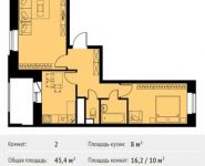 2-комнатная квартира площадью 45.4 кв.м, Транспортный проезд, 3 | цена 5 100 418 руб. | www.metrprice.ru