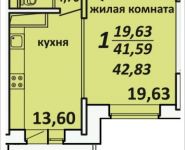 1-комнатная квартира площадью 42.83 кв.м, Садовая, 3, корп.1А | цена 2 890 831 руб. | www.metrprice.ru