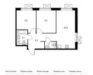 2-комнатная квартира площадью 60.1 кв.м,  | цена 4 826 030 руб. | www.metrprice.ru