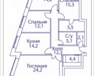 4-комнатная квартира площадью 111 кв.м, Шелепихинская набережная, влд 34, корп.1 | цена 27 905 543 руб. | www.metrprice.ru