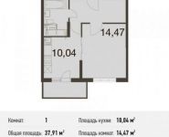1-комнатная квартира площадью 37.9 кв.м, улица Золоторожский Вал, 11с20 | цена 5 048 678 руб. | www.metrprice.ru