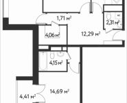 3-комнатная квартира площадью 83.57 кв.м, Фабрициуса | цена 17 226 785 руб. | www.metrprice.ru