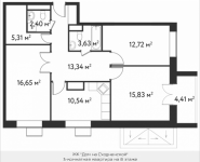 3-комнатная квартира площадью 82.62 кв.м, Фабрициуса | цена 16 003 494 руб. | www.metrprice.ru