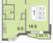 1-комнатная квартира площадью 39.5 кв.м, 2-й Грайвороновский проезд, 38, корп.8 | цена 5 731 924 руб. | www.metrprice.ru