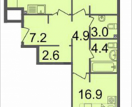 3-комнатная квартира площадью 89.1 кв.м, Серебрякова, 11-13, корп.3 | цена 12 821 490 руб. | www.metrprice.ru