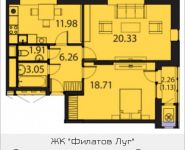 2-комнатная квартира площадью 63.37 кв.м, Московская, 1 | цена 4 696 920 руб. | www.metrprice.ru